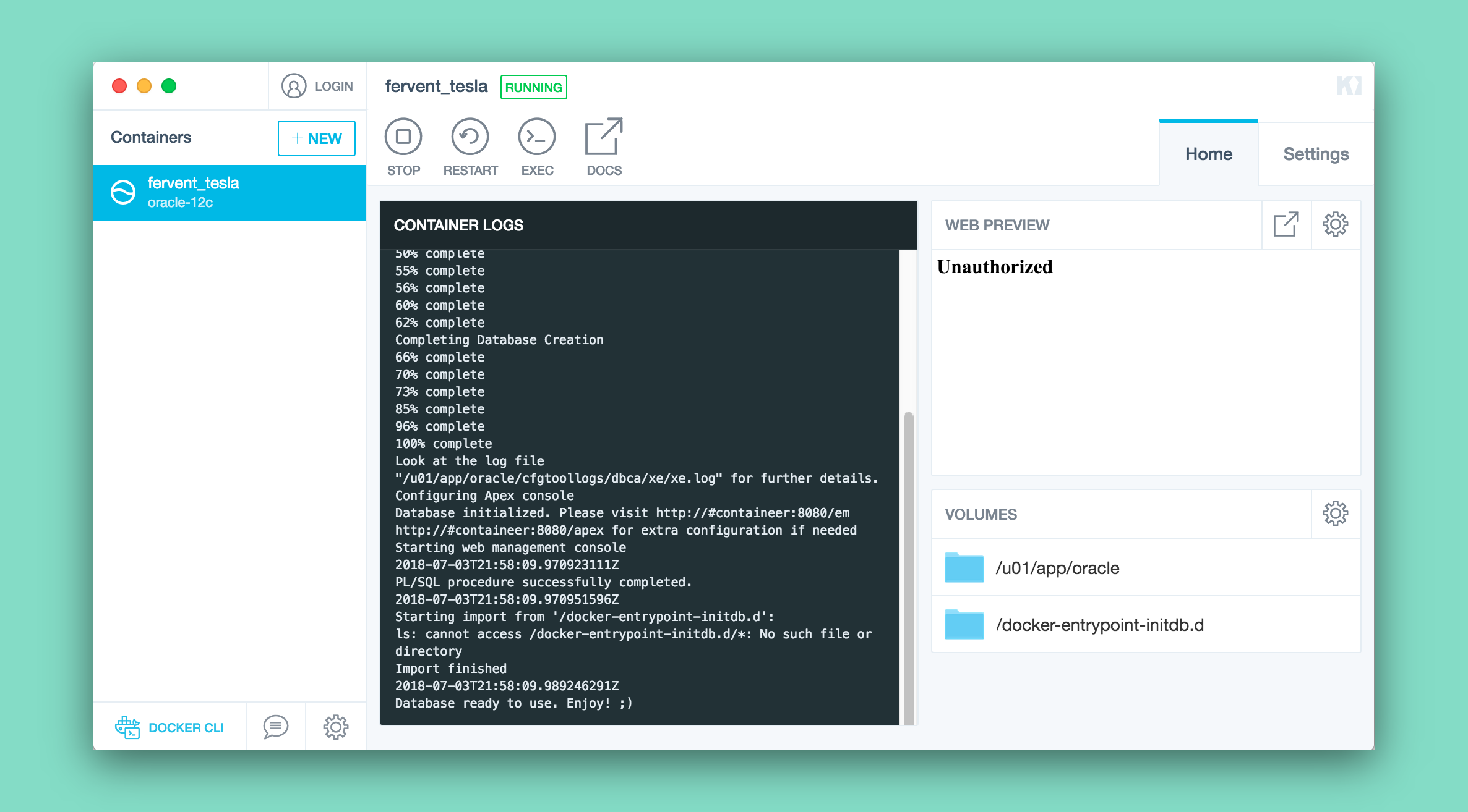 kitematic hostname